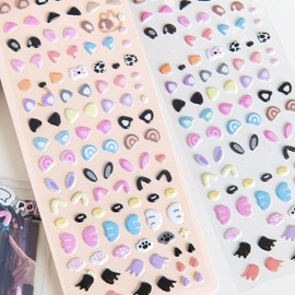 EZ PEACH 3D Bonbon Drop Sticker Emoji Animal Shaped Notebook Album Decor Letter Calendar Diary Decoration Supplies Daily Accessory Sticker DIY Handmade Sticker Calendar Decoration Sticker (Animal