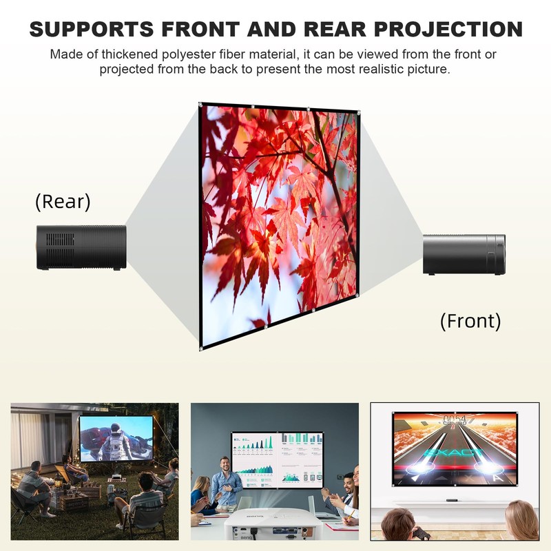 Projector Screen 180 inch, XINLEMY Large 4K HD 16:9 Foldable