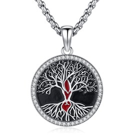 Eusense Tree of Life Pendant 925 Sterling Silver Necklace Tree Life Gifts Jewellery for Mother's Day Women Ladies Girls, Sterling Silver, No Gemstone