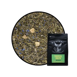 Revival Tea Company Tropical Green Tea - Green Tea Blend with Pineapple and Papaya Flavor - Loose Leaf 6 Ounces