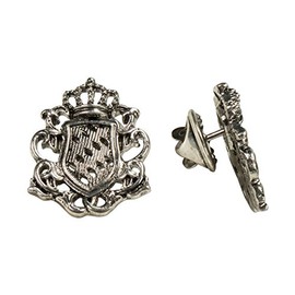 Alpenflüstern API082 Crest Lapel Pins Set of 2 Antique Silver Colours, Silver, without_gems