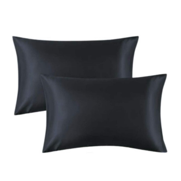 Classic Modal Satin Pillow Covers (Set of 2) Black King