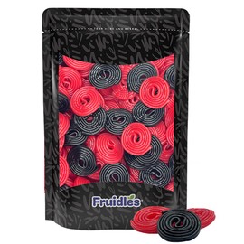 Fruidles Black and Red Licorice Wheels, Mixed Gourmet Broadway Wheels Candy, Licorice Rope Laces (8oz)