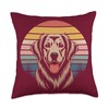 Retro Golden Retriever Throw Pillow