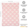 Living Textiles Pink Hearts Chenille Soft Baby Blanket Premium Cozy