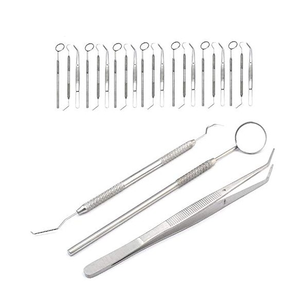AAProTools 15 Instruments Basic Dental Set Mirror Explorer College PLIER