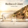 AOOLIA Rectangle Gradient Rimless Sunglasses Women Men Transparent Tinted Metal