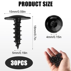 SMCEHEYA 30Pcs Screw Bolt Retainer, Fender Liner Clips, Auto Car Body Engine Cover Torx Screws, Self Tapping Screws Metal, Small Screws Compatible with Volkswagon Engine Cover Undertray N90974701