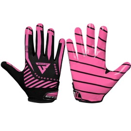 Beast AT Least Guantes de fútbol para jóvenes: Guantes Adhesivos de Receptor Ancho para Guantes de fútbol de Alto Rendimiento, Material Transpirable (BAL-01) (Rosa, Juvenil M/Adulto XS)