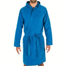 Intimitaly® Microfibre Bathrobe for Men and Women, Unisex with Hood, Practical, Lightweight, with Practical Carry Bag, royal