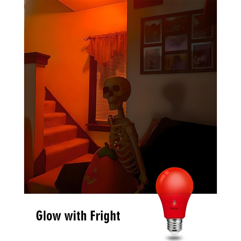 Baczao Red Light Bulb, 9W (60W Equivalent), E26 Base LED