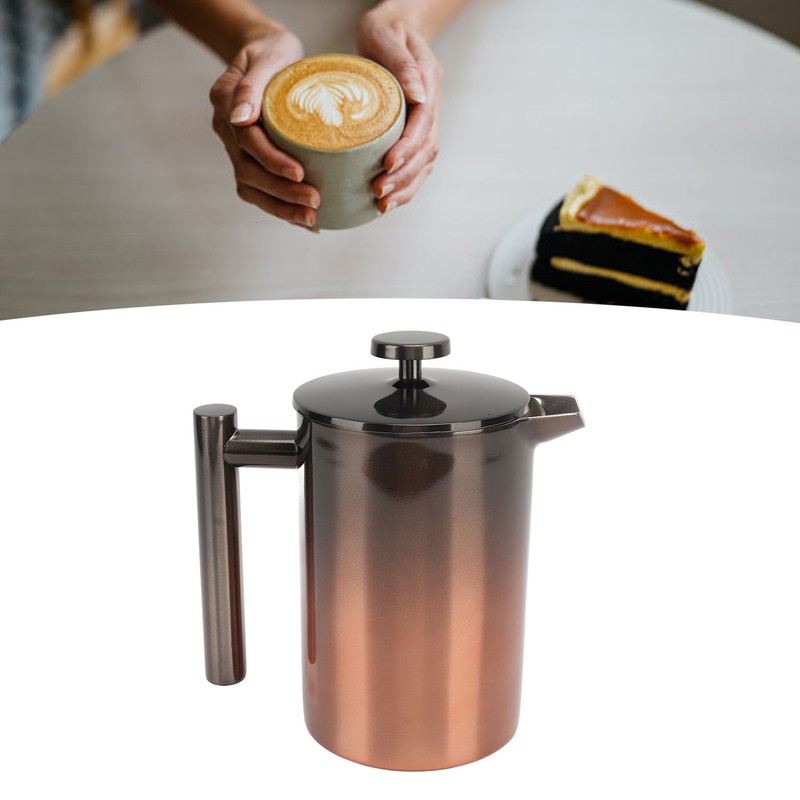 French Press Coffee Tea Maker with Filter Double Layer 304