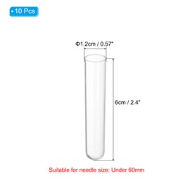 PATIKIL 0.6x2.4" Plastic Sewing Needle Storage Holder, 10 Pcs Portable Embroidery Needle Pin Toothpick Storage Tubes Case for Craft Knitting, White