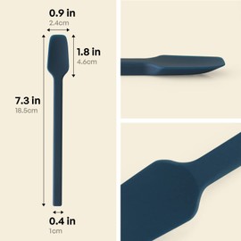 Carrotez Small Silicone Spoon, Mini Spatula, Small Spatulas for Kitchen Use, Spoonula, Perfect for Eating, Stirring, Spreading, 7.3", 1 pc - Navy