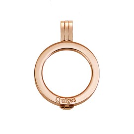 Quiges 70 cm Necklace Set Rose Gold Stainless Steel with Pendant and 25 mm Coin, Stainless Steel