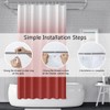 Uiiooazy Red Shower Curtain Set with Hooks Modern Ombre White