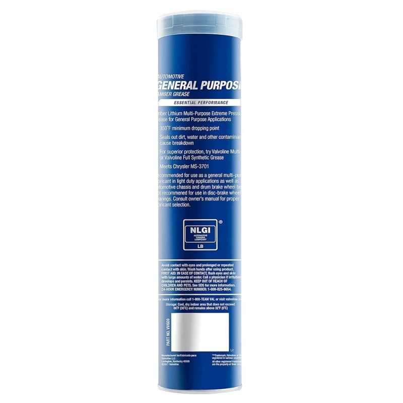 Valvoline VV609 Valvoline General Purpose Amber Grease 14.1 OZ Cartridge,