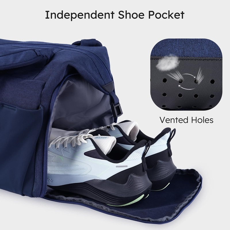 Kookoomia Gym Bag with Shoes Compartment and Wet Pocket Convertible