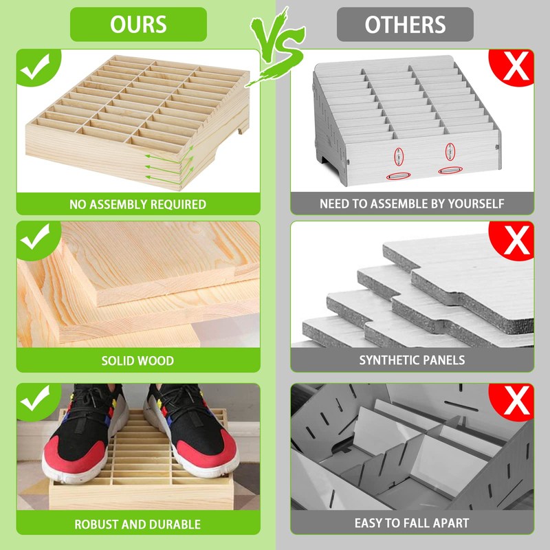 Lzttyee Wooden 36-Grid Cell Phones Storage Box Desktop Mobile Phone