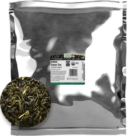 Frontier Co-op Indian Green Tea, 1lb Bulk Bag - Organic Green Tea Loose Leaf - Perfect for Refreshing Loose Leaf, Lattes, Smoothies and More