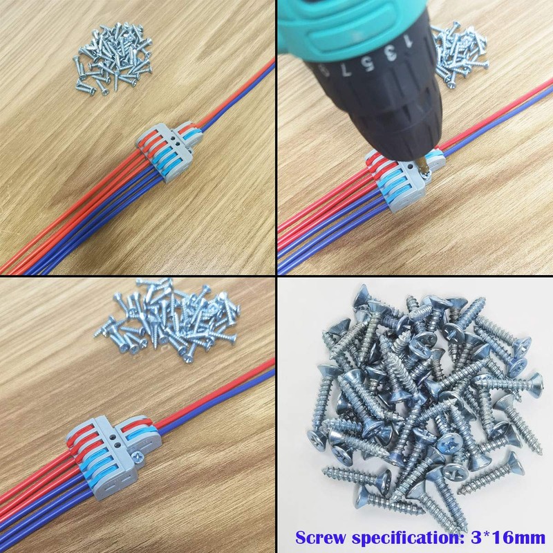 CTRICALVER Terminal Set, Connection Terminal Set with Lever, Wire Push