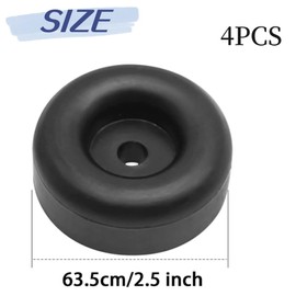 4 Pcs 2.5" Round Rubber Bump Stops for Trailer Ramp Doors, Universal Truck Cargo Hatch & RV Door Bumpers with Hole, Heavy Duty Anti-Slip Bumper Pads for Gates, Trailers, Vehicles