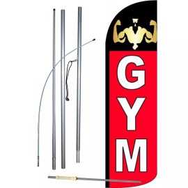 NeoPlex Gym Flag with Flag Pole and Spike