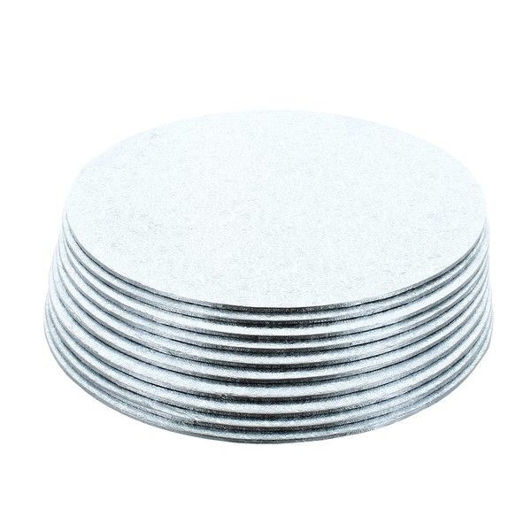 Culpitt Thick Round Turn Edge Cake Cards, Cake Boards, Silver Fern, 1.75mm Thick, Hand Finished, Made in the UK, Pack of 10 - 8'' (203mm)