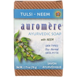 Auromere Ayurvedic Bar Soap, Tulsi Neem - Eco Friendly, Handmade, Vegan, Cruelty Free, Natural, Non GMO (2.75 oz), 3 pack