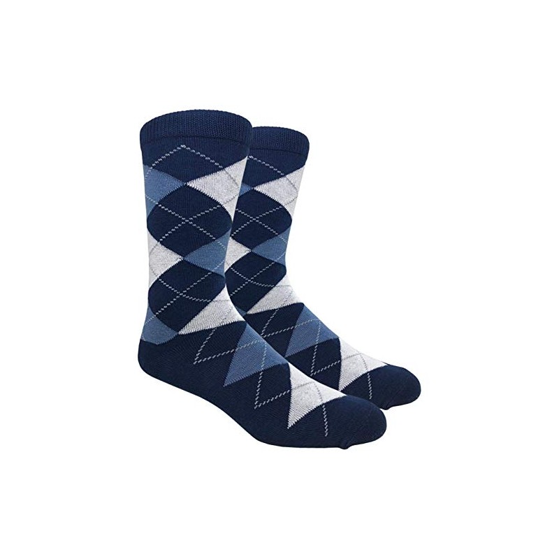 Fine Fit Black Label Men's Dress Socks (Argyle - Navy