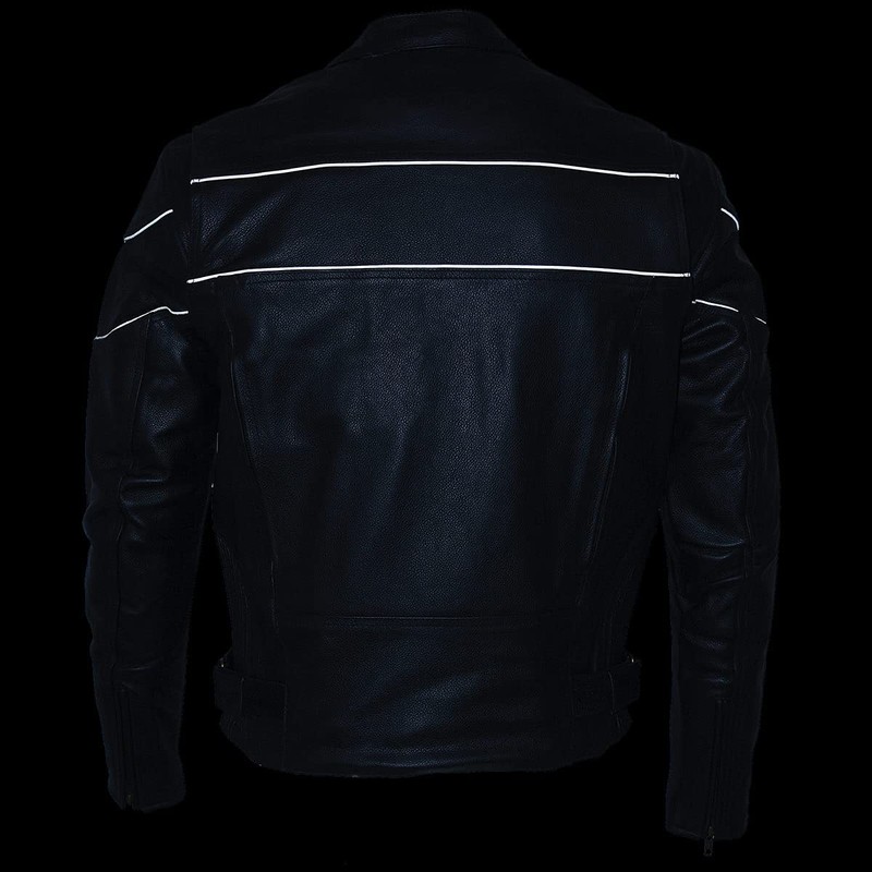 Milwaukee Leather SH1785 Men's Black Leather Scooter Style Motorcycle Jacket