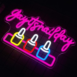 Yay It's Nail Day Neon Sign Dimmable Colorful Neon Light for Nail Room,Nail Salon,Beauty Parlors,Manicure Room Decor Ideal Gift for Nail Tech Girls, Christmas, Birthday (17.3 * 9.7inch)