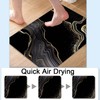 Bath Mat Rug-Gold Black Marble Pattern Rubber Non Slip Quick