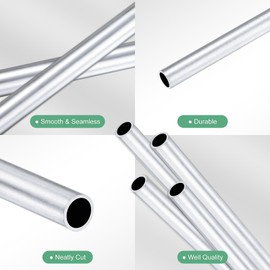 M METERXITY 4-Pack 250mm 6063 Aluminum Round Tube, 4mm ID 5mm OD Seamless Aluminum Tubing for Construction/Machining/DIY Crafting, Metal Straight Pipe [0.16x0.2x9.8IN]