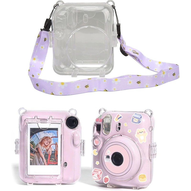 Acouto Kit de Funda para Cmara Instantnea, Pegatina con Correa
