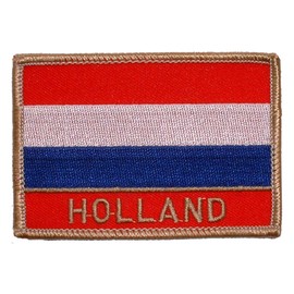 Holland Flag 2.5-3.5" Embroidered Iron-On Patch