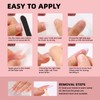 Noerrors Medium Long French Tip Press on Nails Goth Black