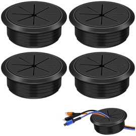 Pack of 4 Plastic Cable Grommets, 60 mm Flexible Cable Grommet, Cable Grommet, Desk, Desk Cable Feed-Through Desk, for Desk, Computer Desk