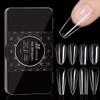 50pcs/box Transparent Seamless Fake Nail Soft Full Cover Trapezoidal Oval