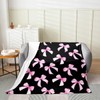 Feelyou Pink Black Bow All Season,Bed Blanket for Sofa Couch