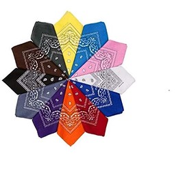 2 x 100% Cotton Cycling Headwear, Cowboy Cowgirl Head Wrap Scarf Hip-Hop Style Square Paisley Bandana Handkerchief, for Outdoor Cotton Paisley Bandana Multifunction Headbands, Handkerchiefs, Scarfs