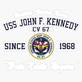 HOF Trading USS John F. Kennedy Vinyl Sticker Waterproof Decal Laptop Wall Window Bumper Sticker 5"