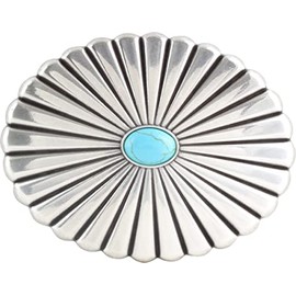 BELTINGER Antony Belt Buckle 4.0 cm | Buckle Interchangeable Buckle Belt Buckle 40 mm Solid | Interchangeable Belt up to 4 cm, Silver with turquoise stone