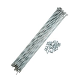 REPAIROCK 36 Pcs 14G J Bend 263mm x 2mm Bike Bicycle Spokes with Nipples Steel Silver Tone Auto Replacement Parts