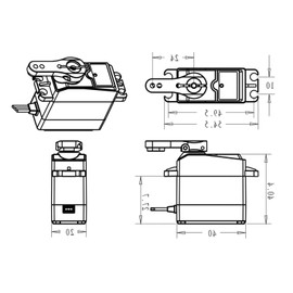 KEAcvise 2-Pack high Torque Metal Gear Digital servo Motor 25kg 0.13s 6.8v for 1/8 1/10 rc Cars Like trx4m servo and scx24 servo with 180-degree Control Angle Compatible with mg996r servo