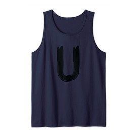 Creative Bold Black Letter U - Design - Alphabet - Marker Tank Top
