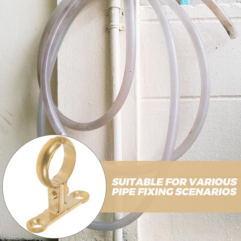OSALADI Brass Pipe Clamp with 2 Holes Robust Pipe Bracket