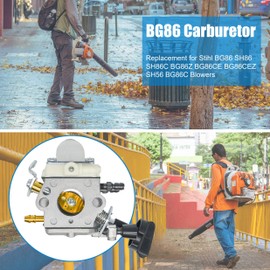 Eamonhigh BG86 Carburetor Replacement for Stihl BG86C SH86C SH86 BG86Z BG86CE BG86CEZ SH56 Leaf Blower, 42411200616 Replacement for Zama C1M-S261B 4241-120-0616 Carb Kit with Air Filter