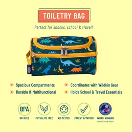 Wildkin Boys' Jurassic Dinosaurs Toiletry Bag, Jurassic Dinosaurs, Jurassic Dinosaurs Toiletry Bag
