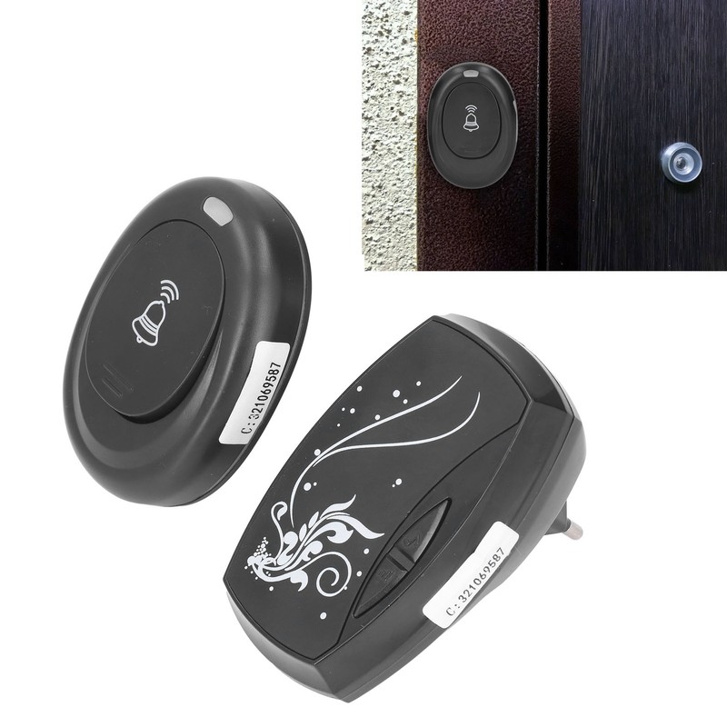 Wireless Doorbell with LED Flash Light Remote Control Music Doorbell
